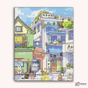 Dayu Cafe Street -  Paint by Numbers Kit for Adults -  Portrait By Numbers