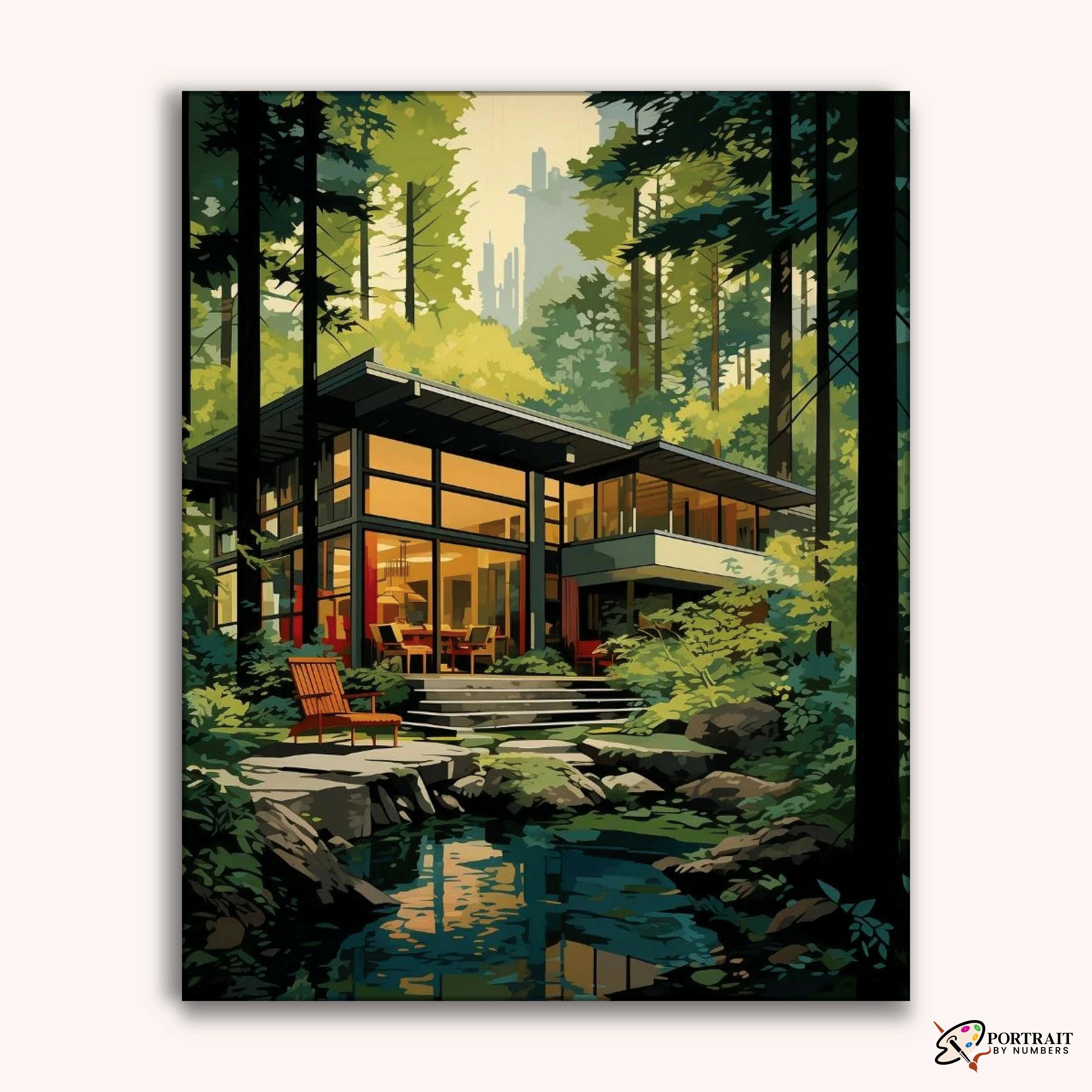 Deep Forest Coziness -  Paint by Numbers Kit for Adults -  Portrait By Numbers