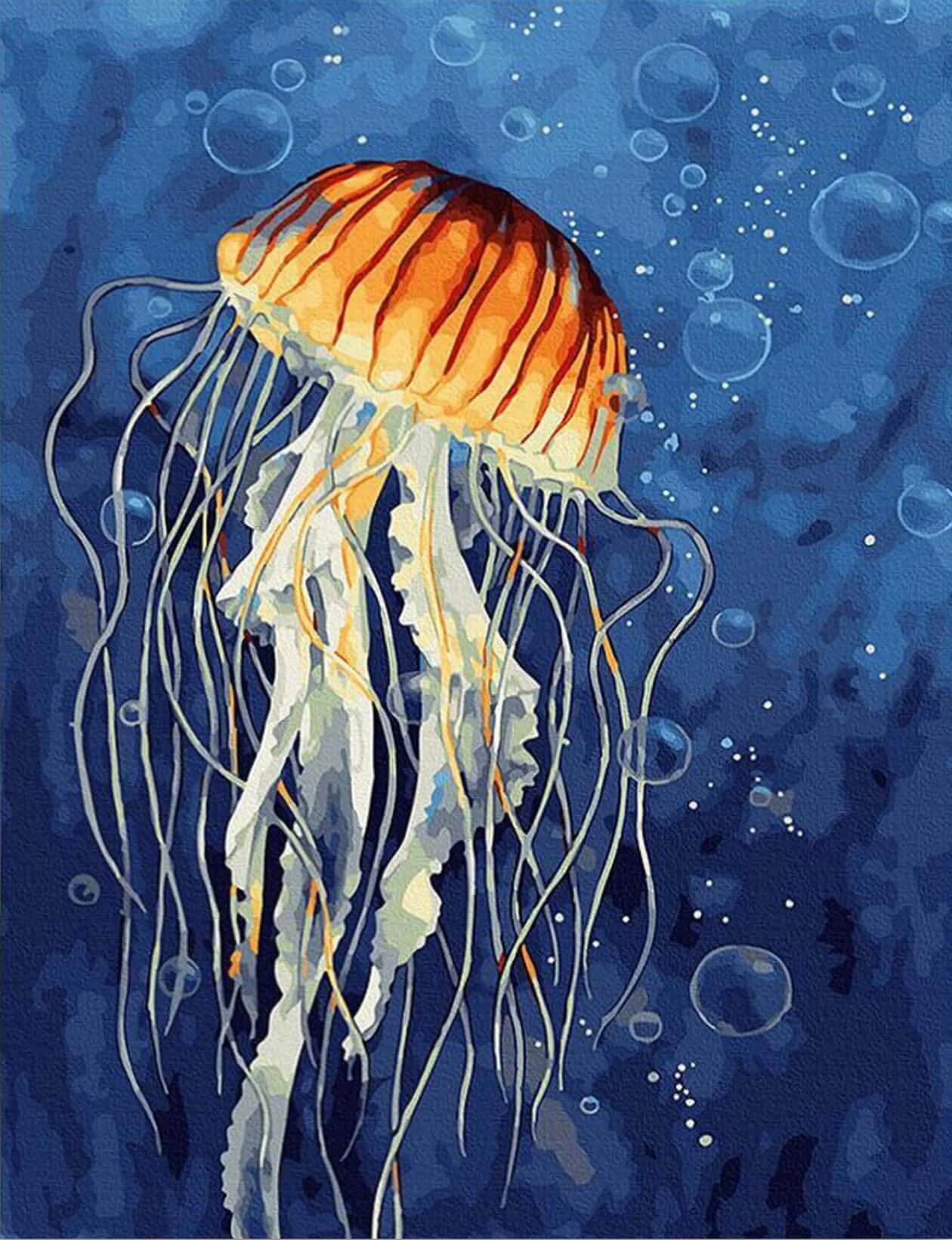 Deep Sea Jellyfish -  Paint by numbers Kit -  Portrait By Numbers