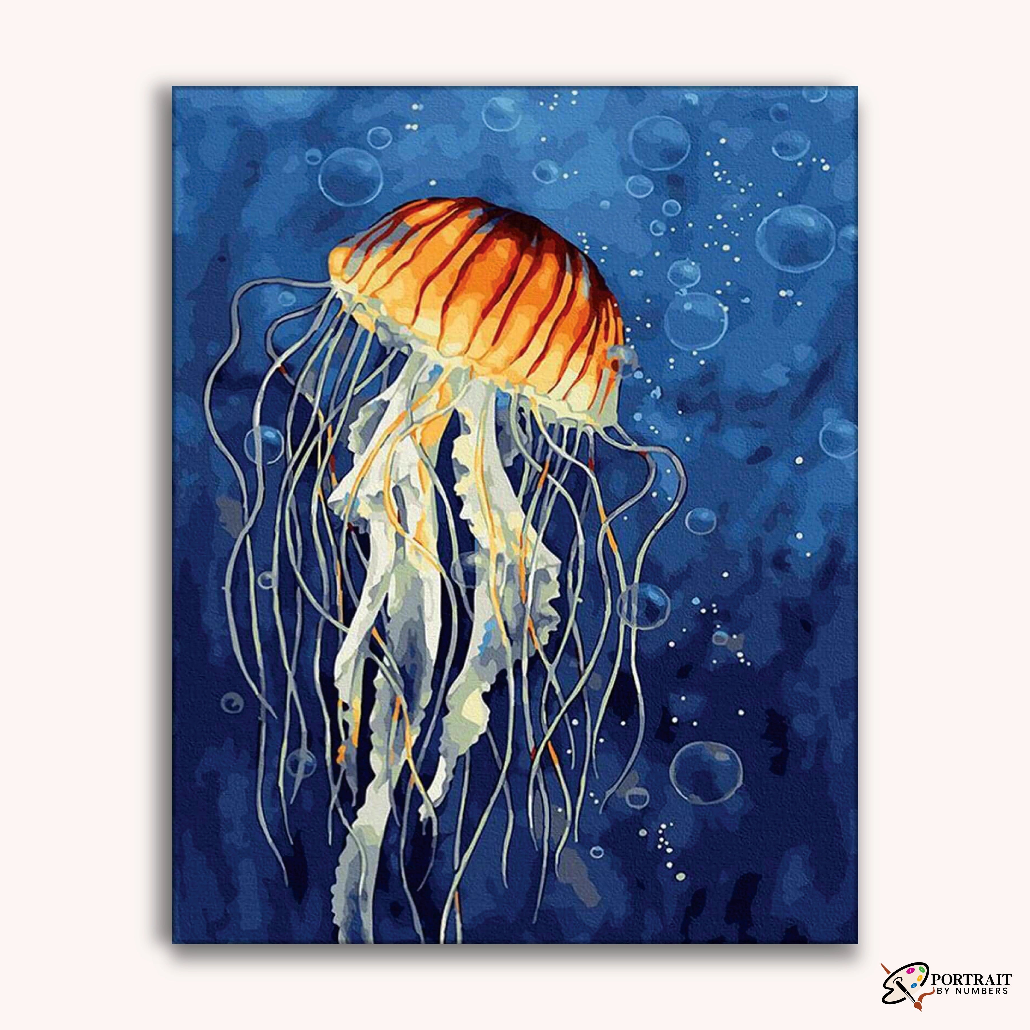 Deep Sea Jellyfish -  Paint by Numbers Kit for Adults -  Portrait By Numbers