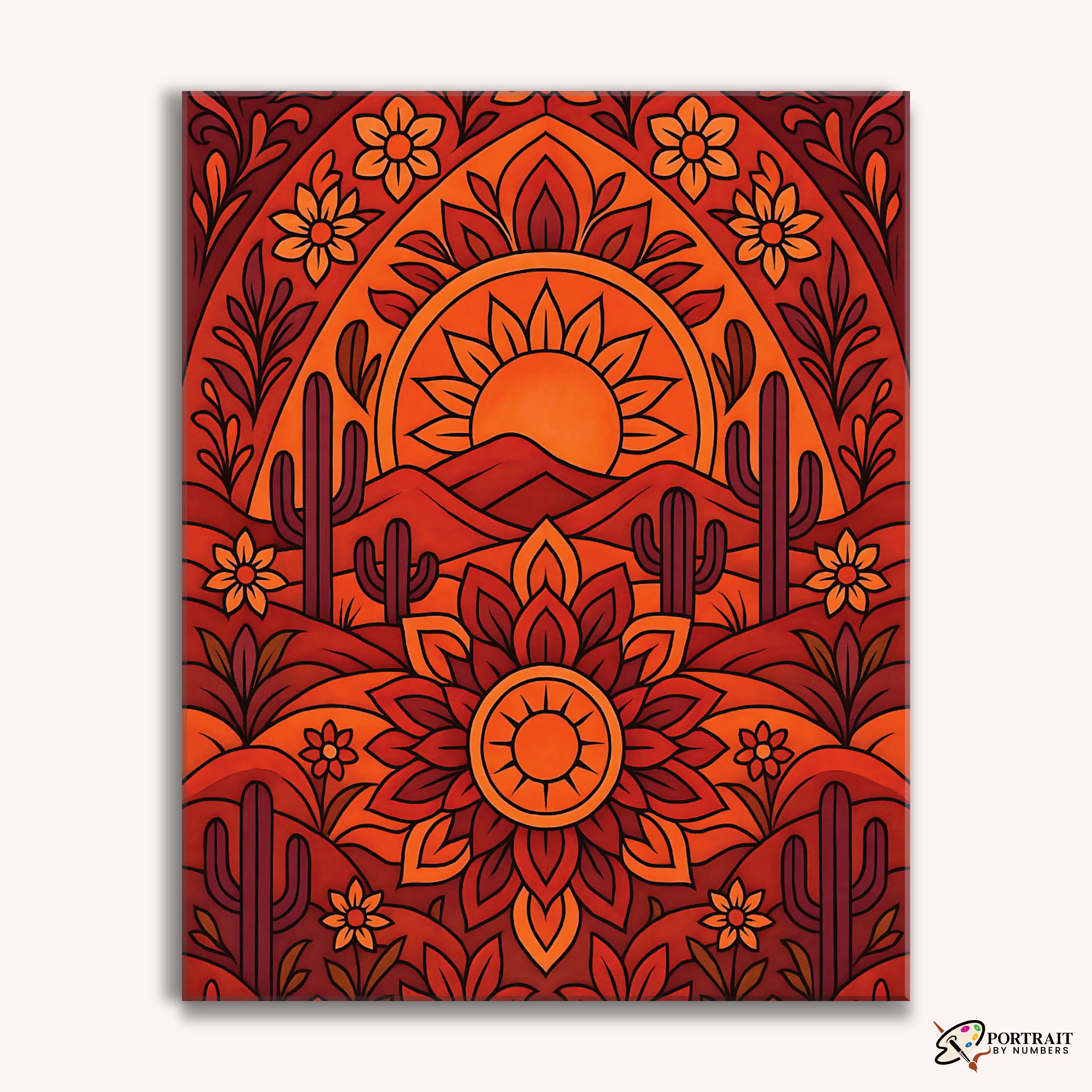 Desert Bloom (Mandala) -  Paint by Numbers Kit for Adults -  Portrait By Numbers
