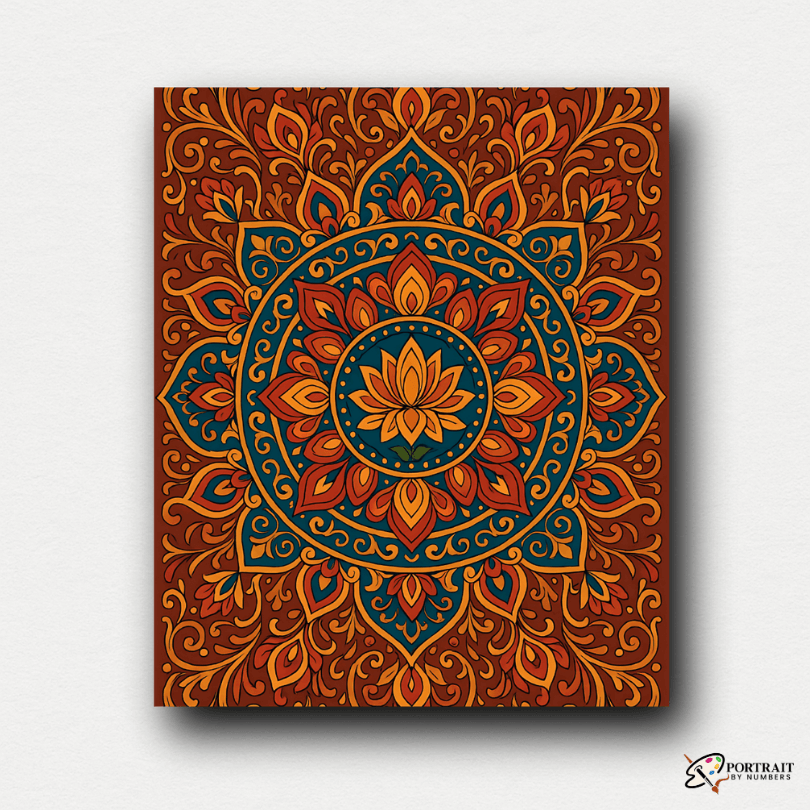Desert Flame (Mandala) -  Paint by numbers Kit -  Portrait By Numbers