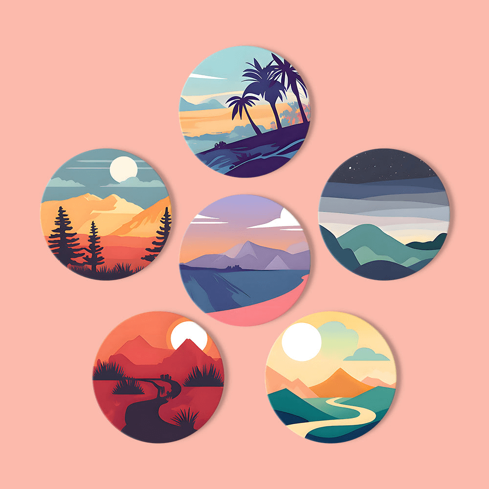 Dreamy Landscapes (Set of 6) -  Paint by numbers Kit -  Portrait By Numbers