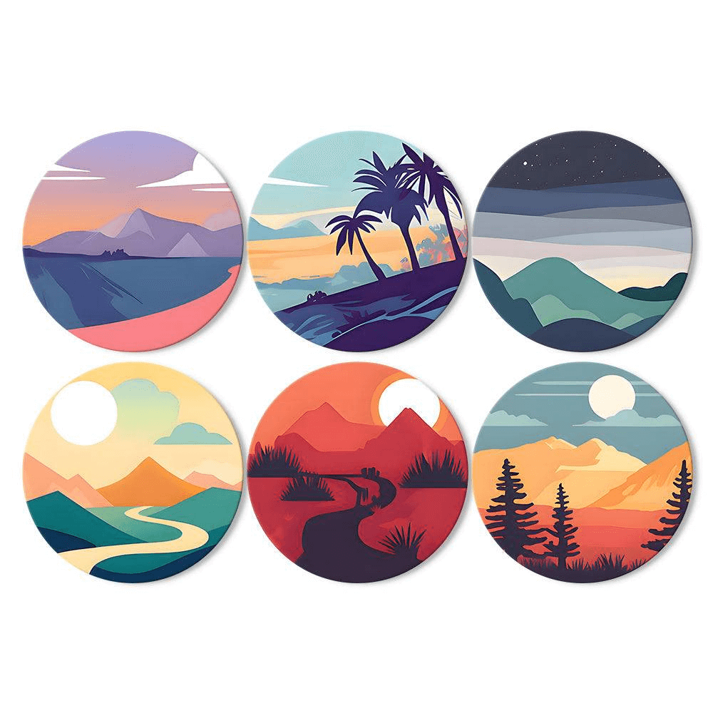 Dreamy Landscapes (Set of 6) -  Paint by numbers Kit -  Portrait By Numbers