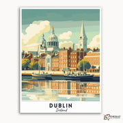 Dublin - Travel Poster -  Paint by Numbers Kit for Adults -  Portrait By Numbers