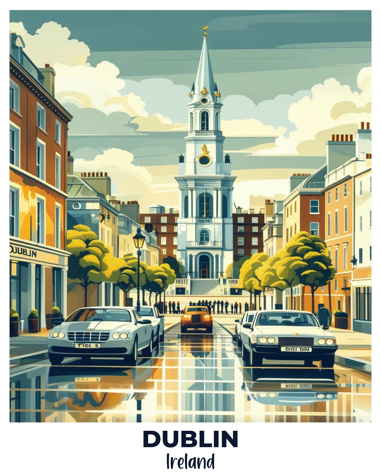 Dublin Travel Poster -  Paint by Numbers Kit for Adults -  Portrait By Numbers