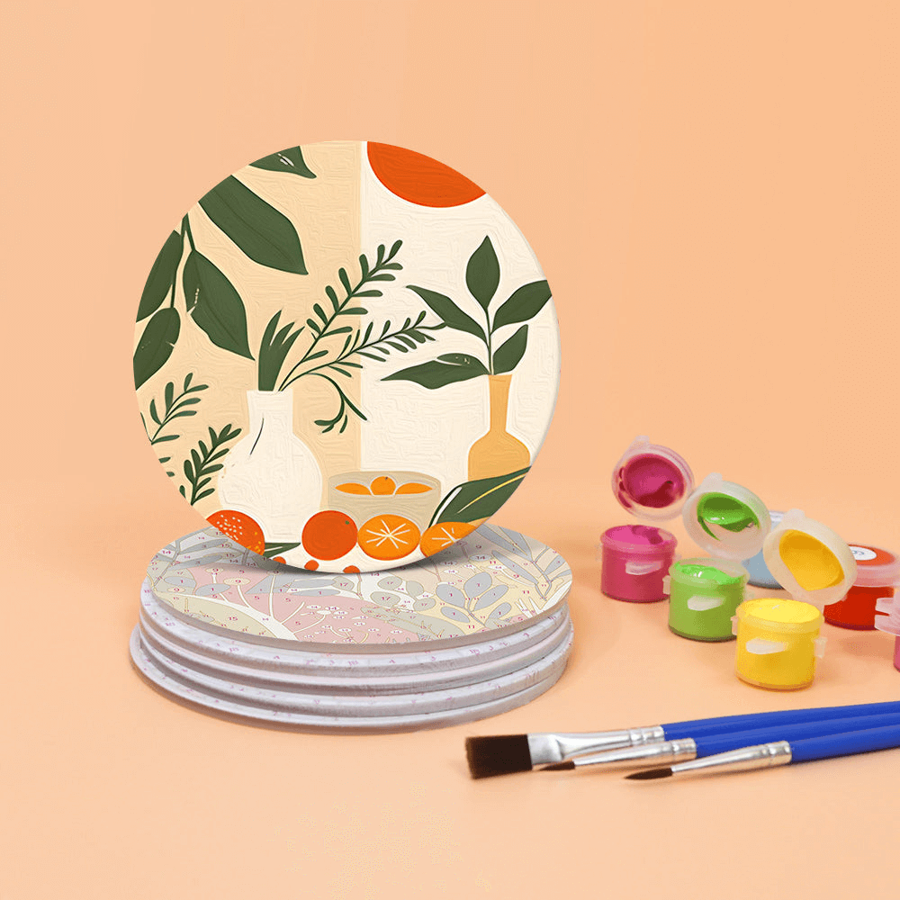 Earthy Elegance (Set of 6) -  Paint by numbers Kit -  Portrait By Numbers