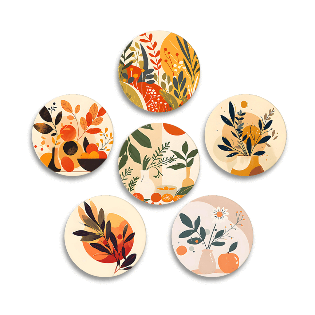 Earthy Elegance (Set of 6) -  Paint by numbers Kit -  Portrait By Numbers
