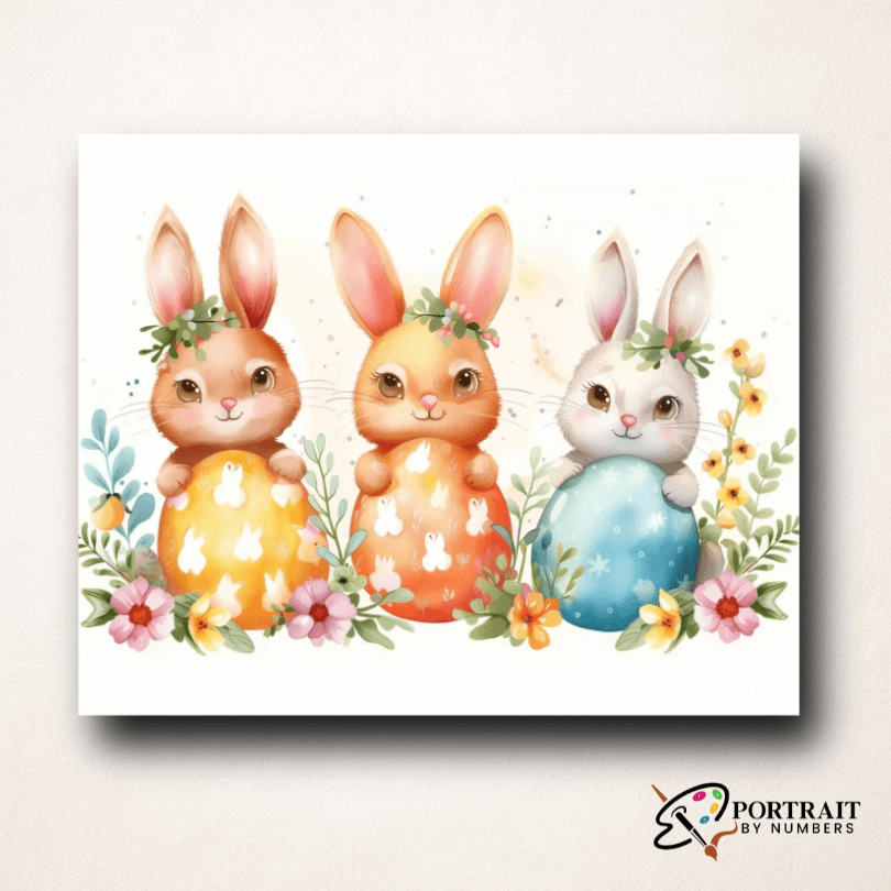 Easter Egg-trio -  Paint by numbers Kit -  Portrait By Numbers