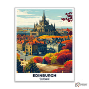 Edinburgh Travel Poster -  Paint by Numbers Kit for Adults -  Portrait By Numbers