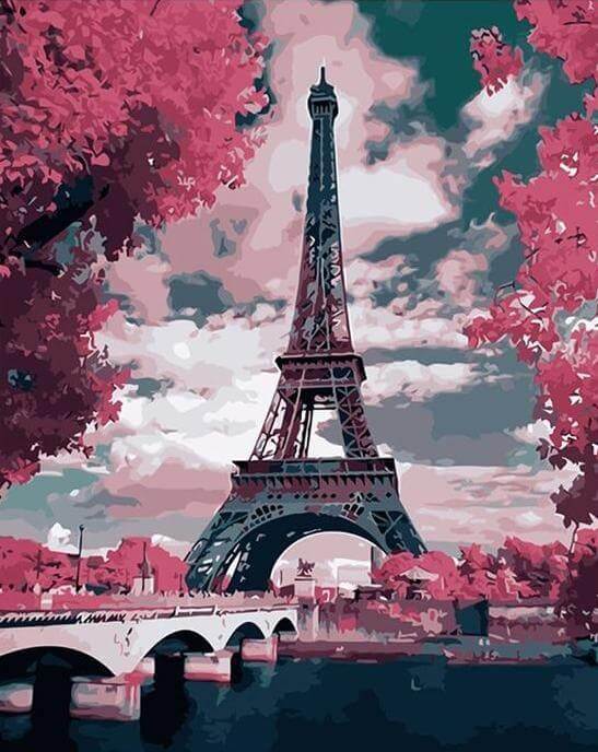 Eiffel Tower Landscape -  Paint by numbers -  Portrait By Numbers