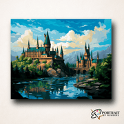 Emerald Castle -  Paint by Numbers Kit for Adults -  Portrait By Numbers