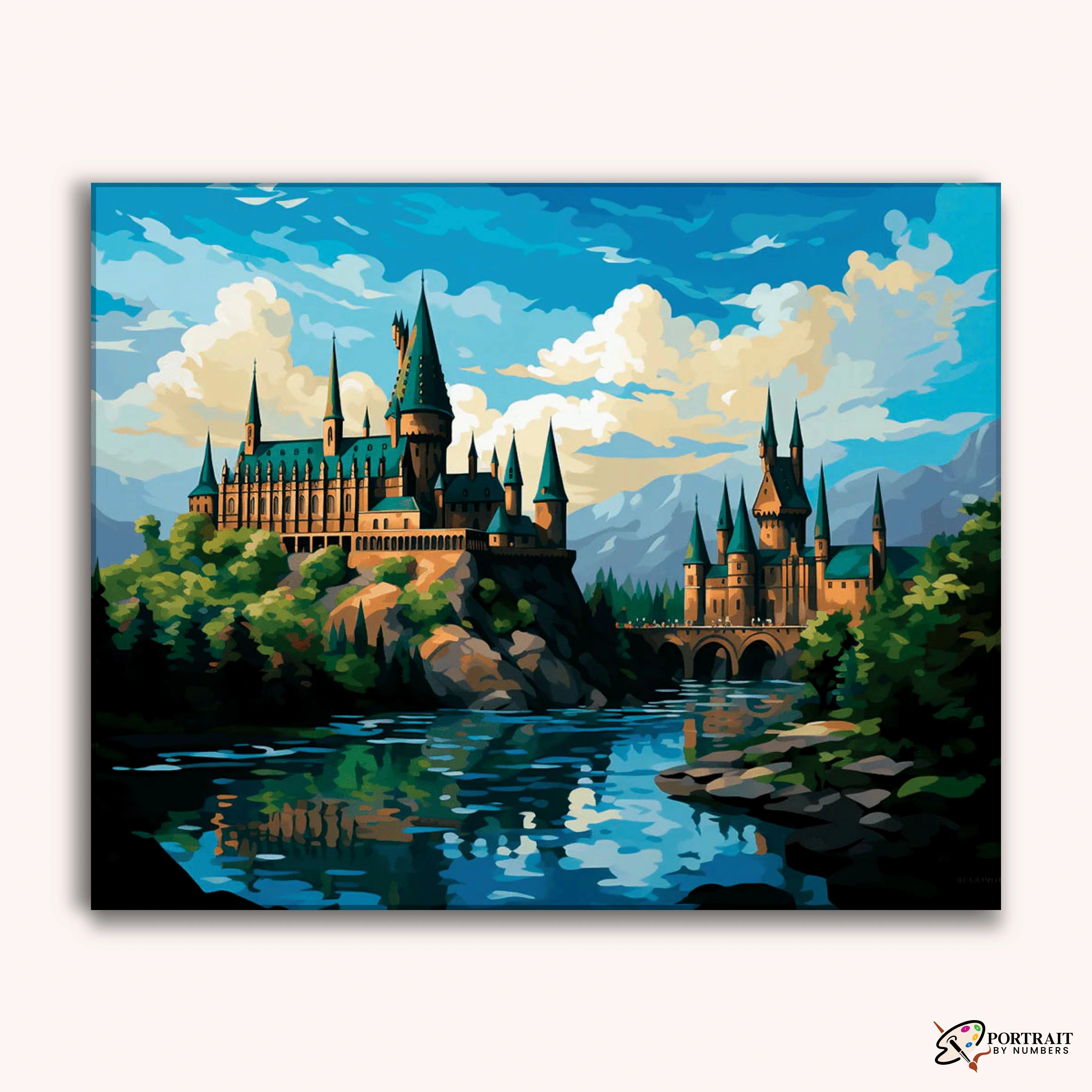 Emerald Castle -  Paint by Numbers Kit for Adults -  Portrait By Numbers