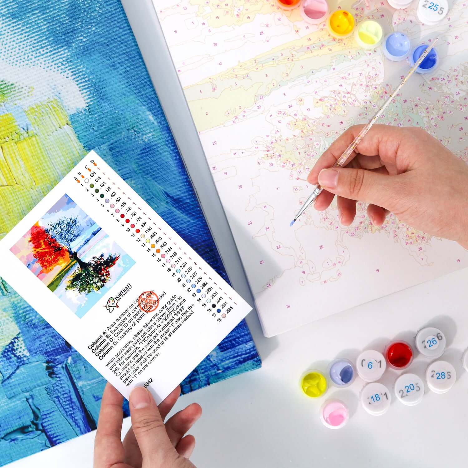 The Colorful Monkey -  Paint by Numbers Kit for Adults | Relaxing DIY Art Gift | -  Portrait By Numbers
