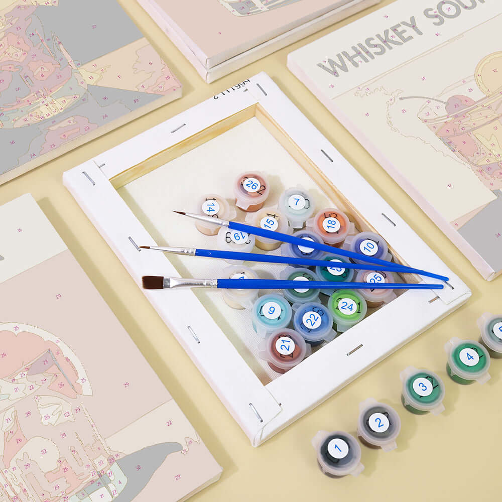 Evening Pour (Set of 6) -  Paint by numbers Kit -  Portrait By Numbers