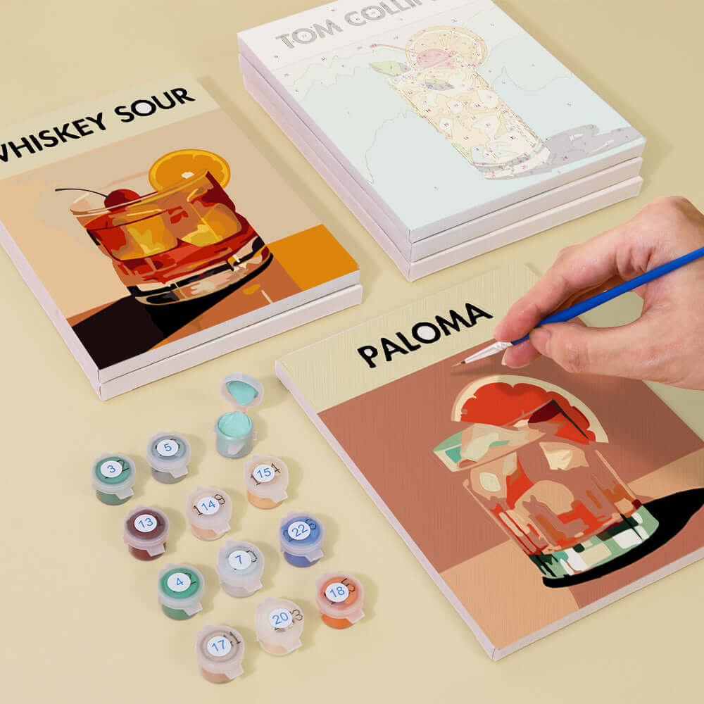 Evening Pour (Set of 6) -  Paint by numbers Kit -  Portrait By Numbers
