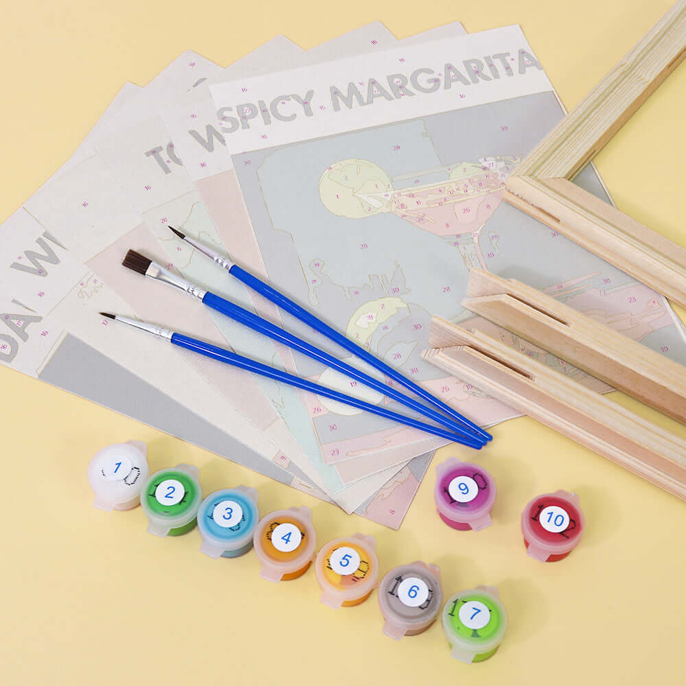 Evening Pour (Set of 6) -  Paint by Numbers Kit for Adults -  Portrait By Numbers