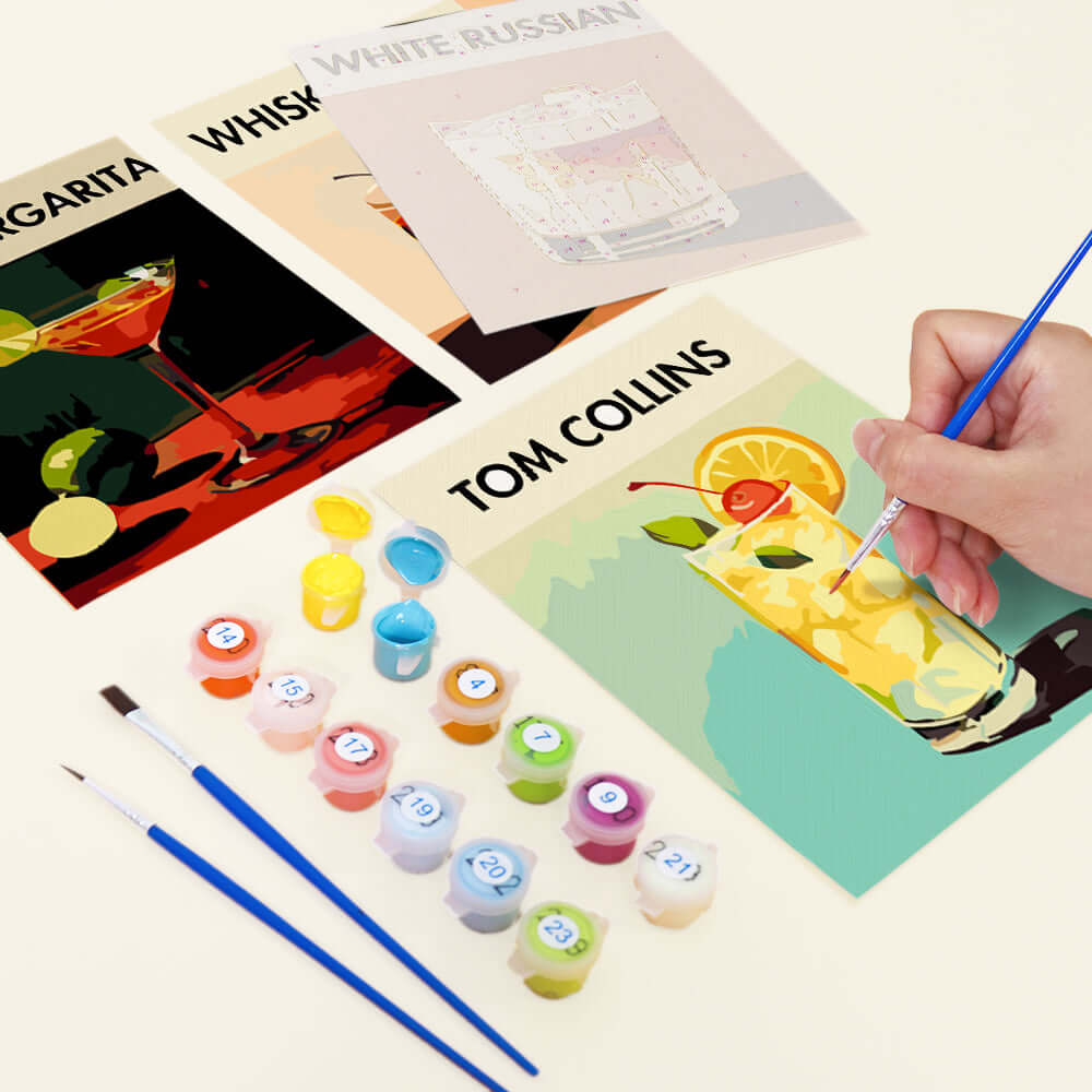 Evening Pour (Set of 6) -  Paint by numbers Kit -  Portrait By Numbers