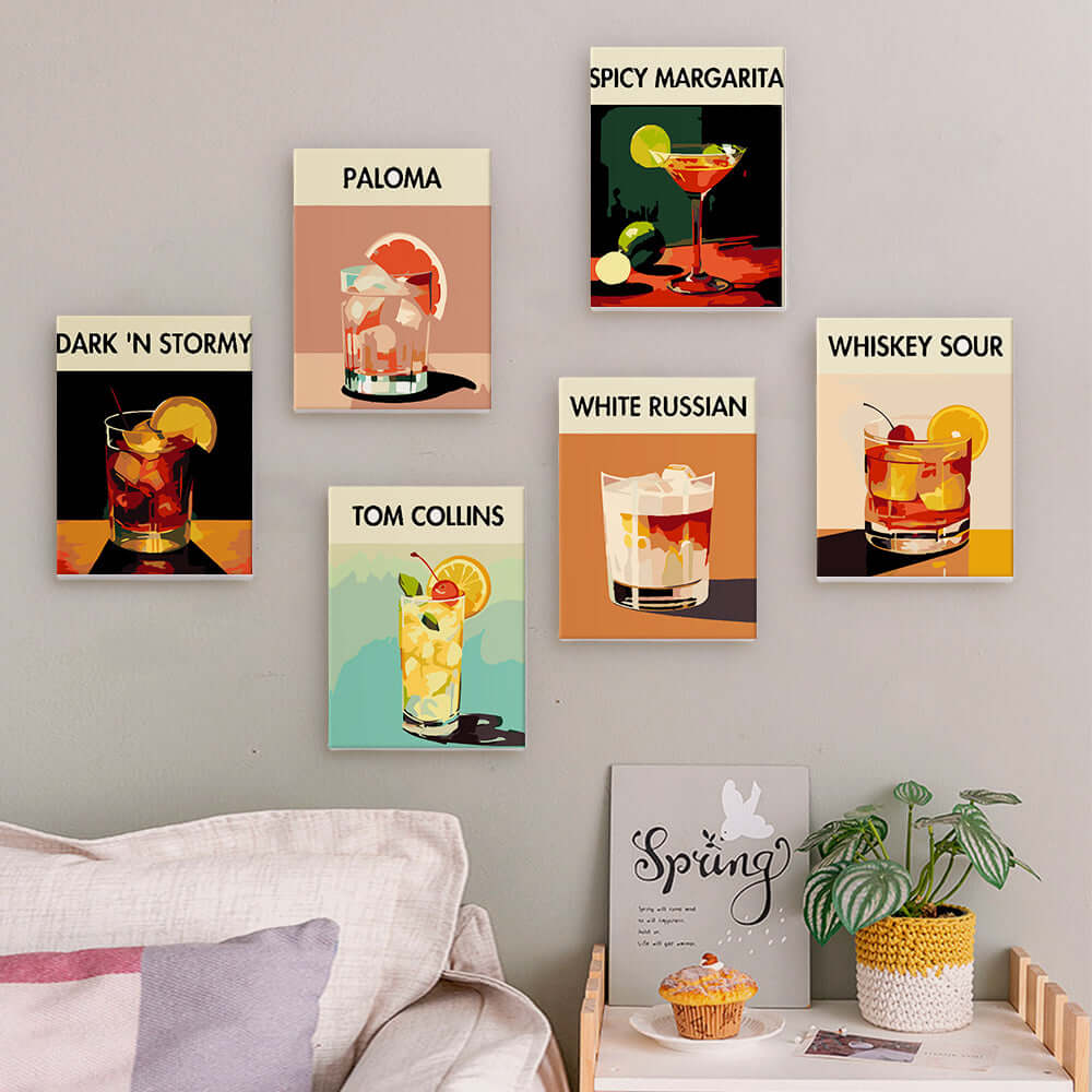 Evening Pour (Set of 6) -  Paint by Numbers Kit for Adults -  Portrait By Numbers