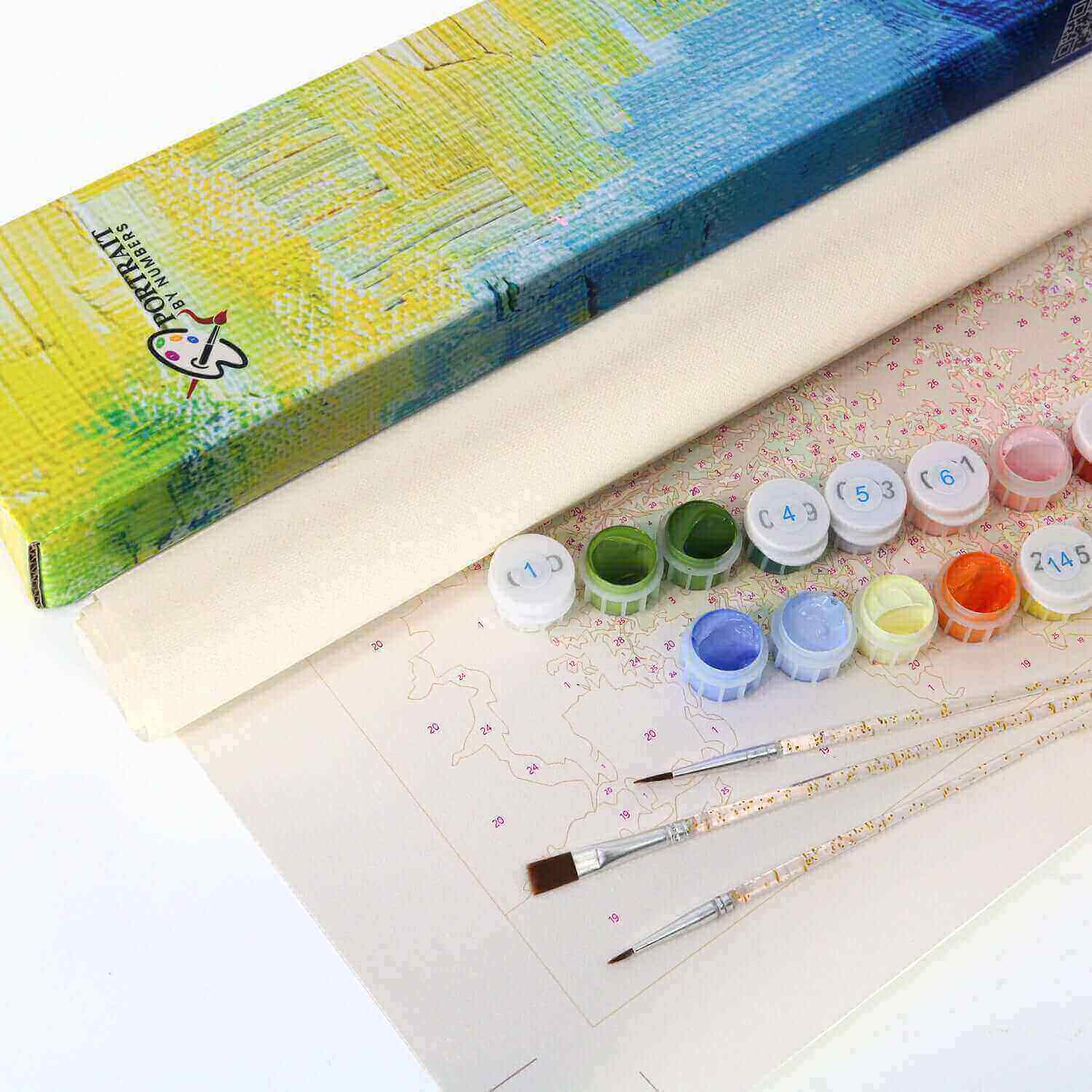 Father and Son Mammoths -  Paint by Numbers Kit for Adults | Relaxing DIY Art Gift | -  Portrait By Numbers