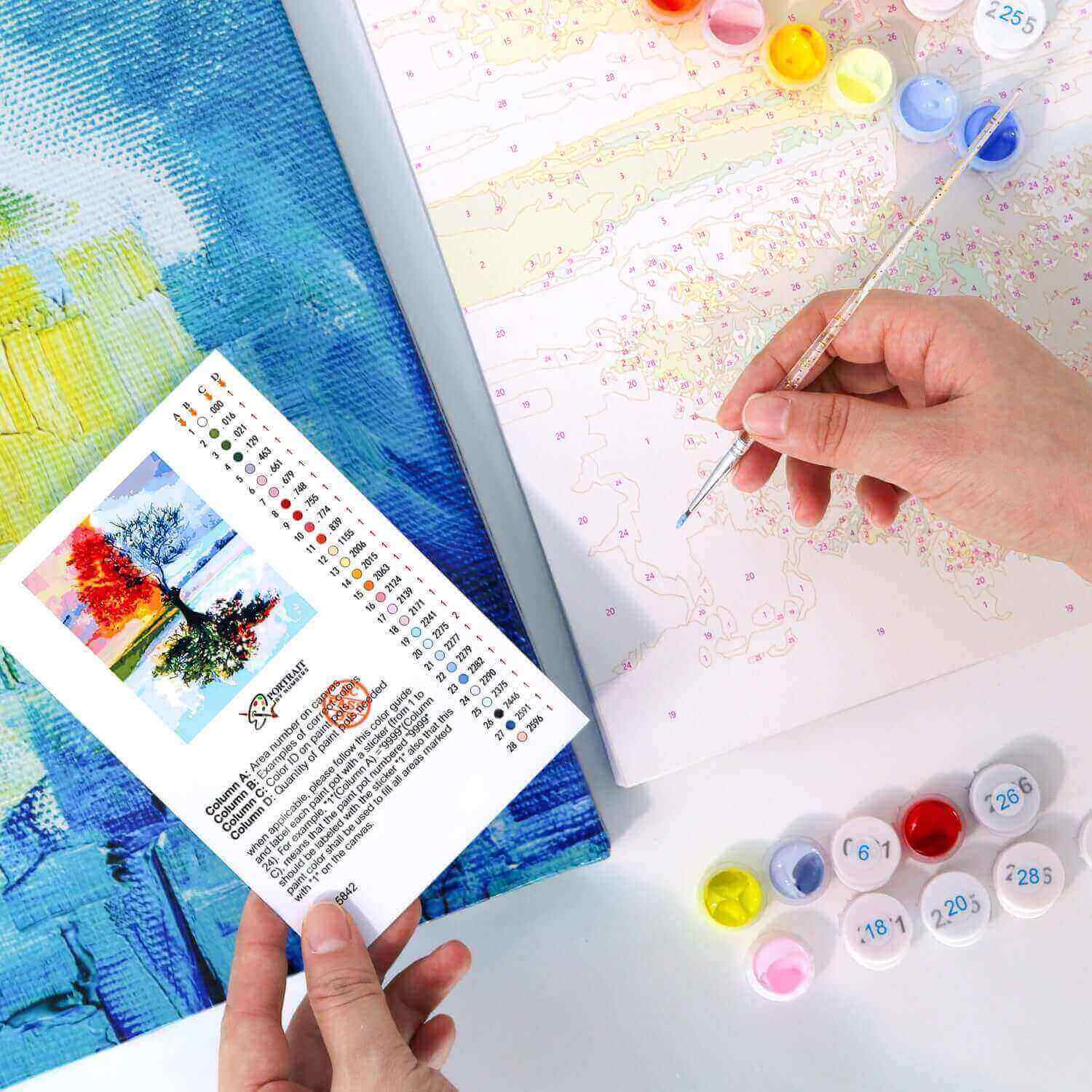 Father and Son Mammoths -  Paint by Numbers Kit for Adults | Relaxing DIY Art Gift | -  Portrait By Numbers