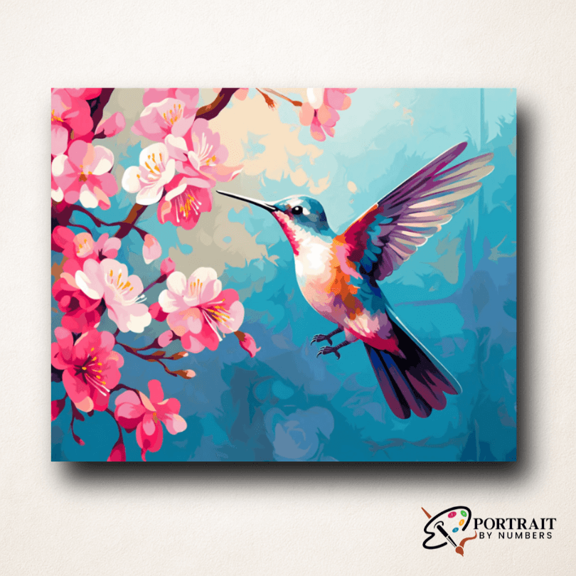 Feeding Hummingbird -  Paint by numbers -  Portrait By Numbers