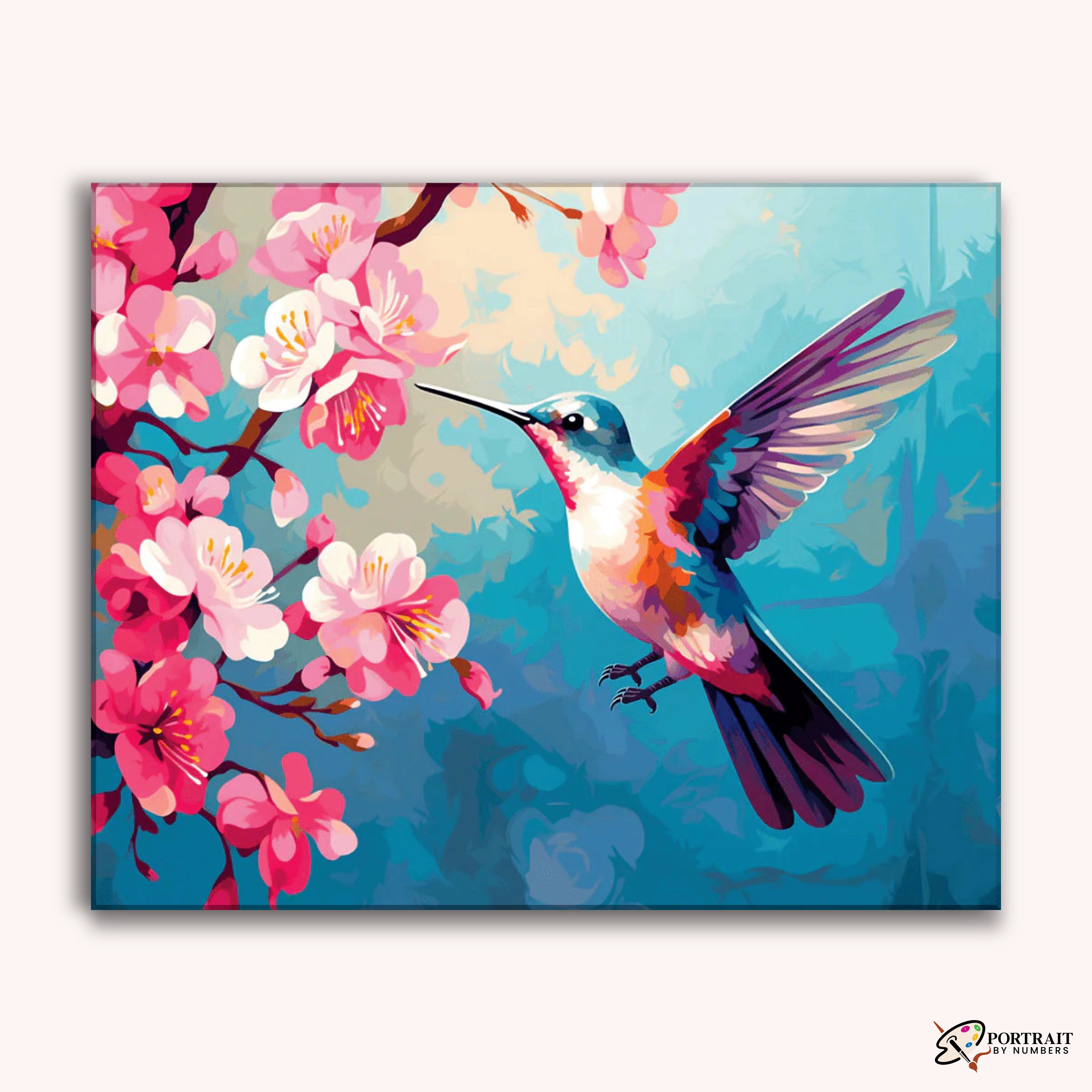 Feeding Hummingbird -  Paint by Numbers Kit for Adults -  Portrait By Numbers