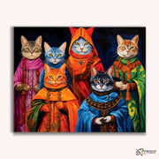 Feline Council -  Paint by Numbers Kit for Adults -  Portrait By Numbers