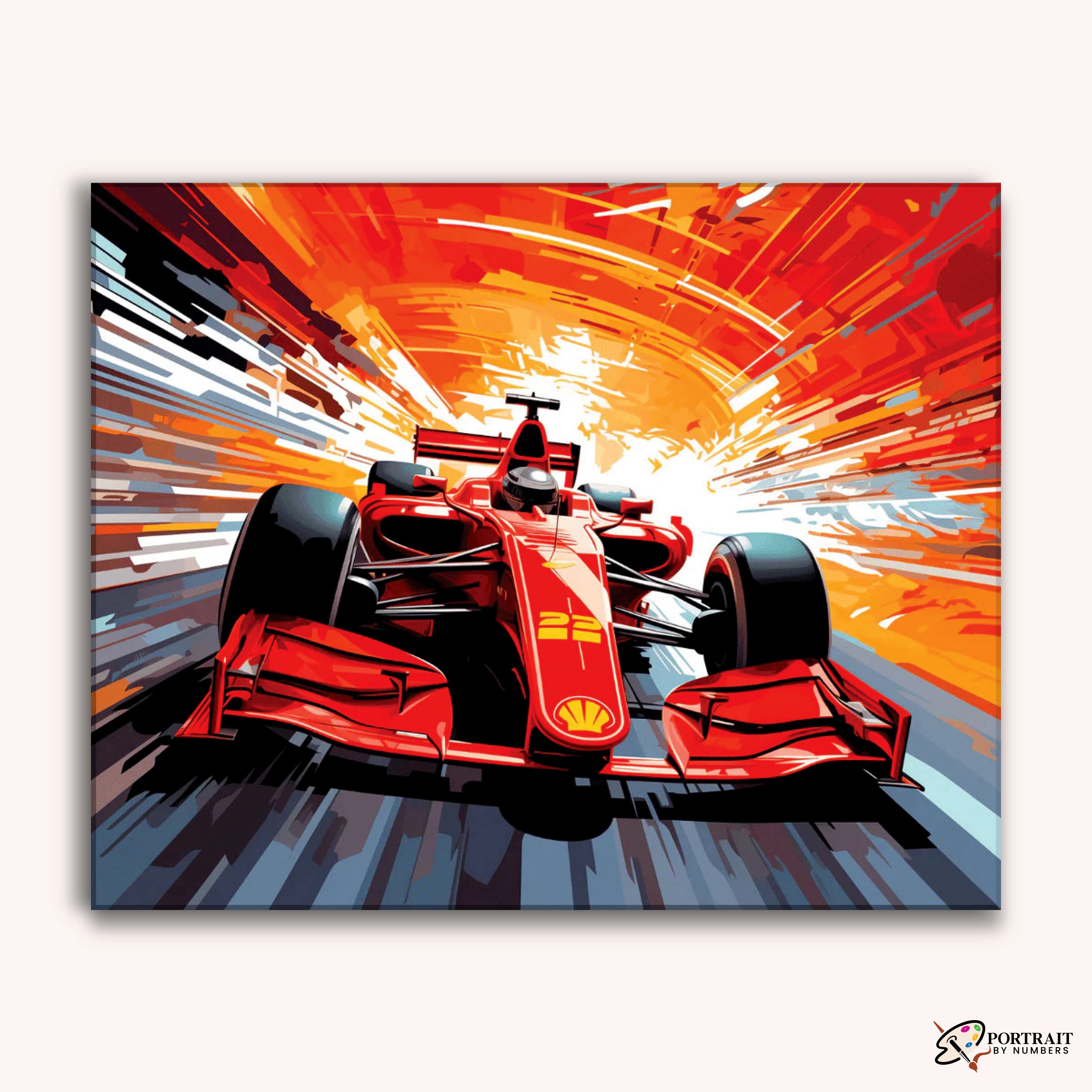 Ferrari Formula -  Paint by Numbers Kit for Adults -  Portrait By Numbers