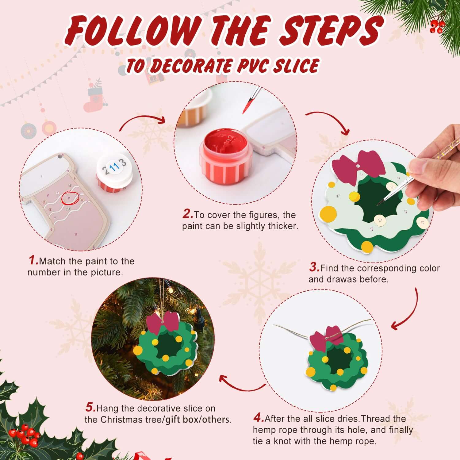 Festive Charm -  Paint by Numbers Kit for Adults | Relaxing DIY Art Gift | -  Portrait By Numbers