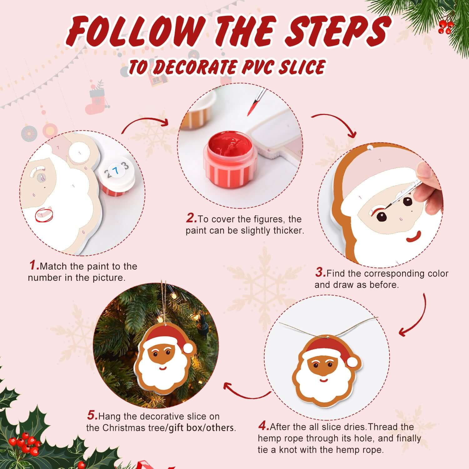 Festive Fun -  Paint by Numbers Kit for Adults | Relaxing DIY Art Gift | -  Portrait By Numbers