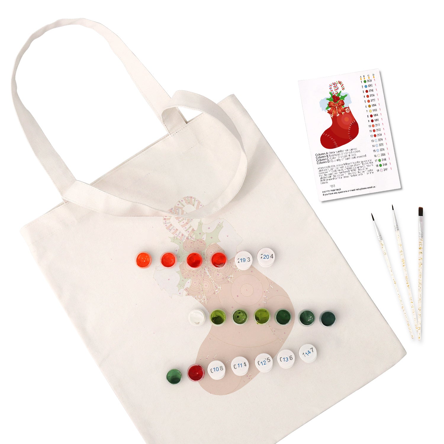 Festive Stocking Bag -  Paint by Numbers Kit for Adults -  Portrait By Numbers