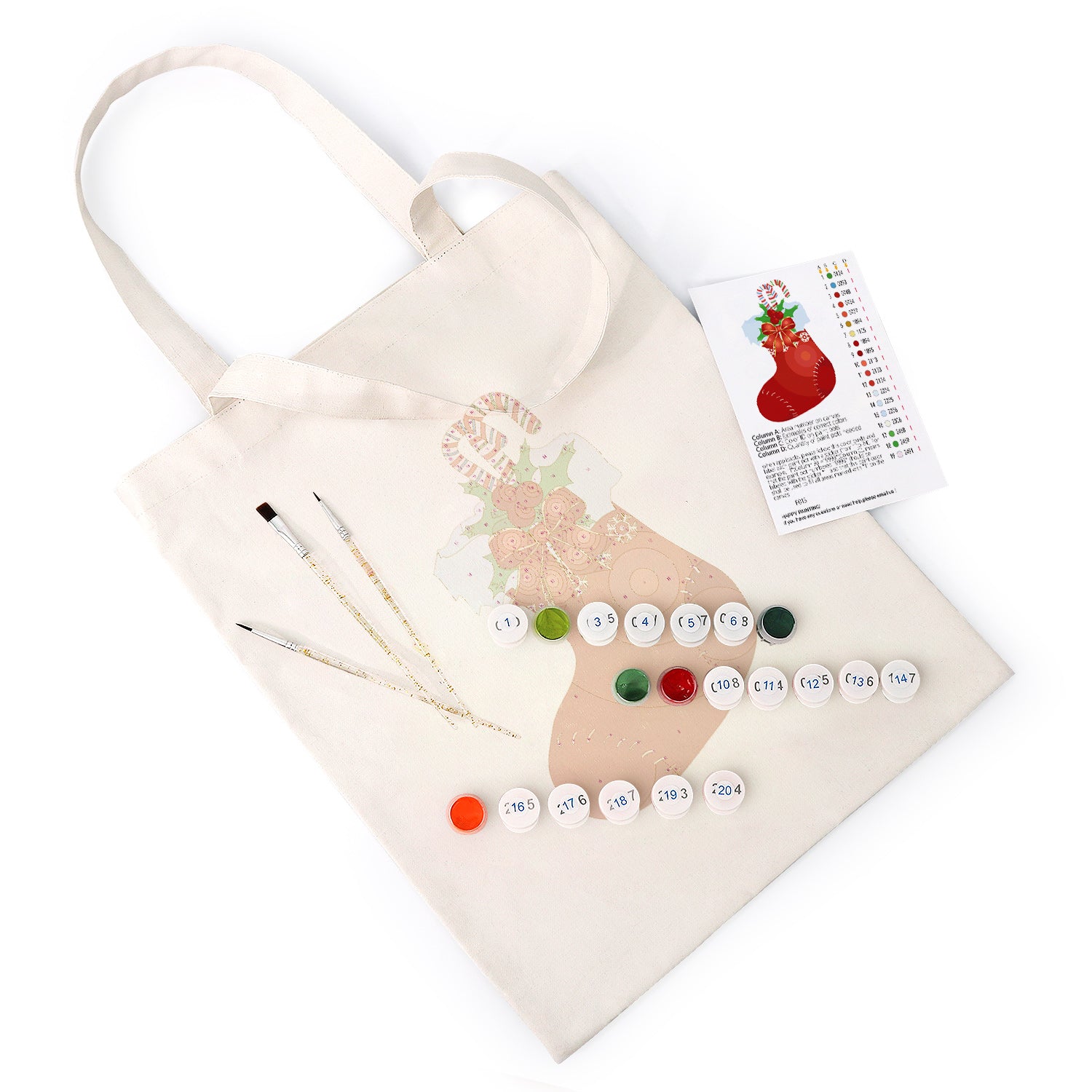 Festive Stocking Bag -  Paint by Numbers Kit for Adults -  Portrait By Numbers