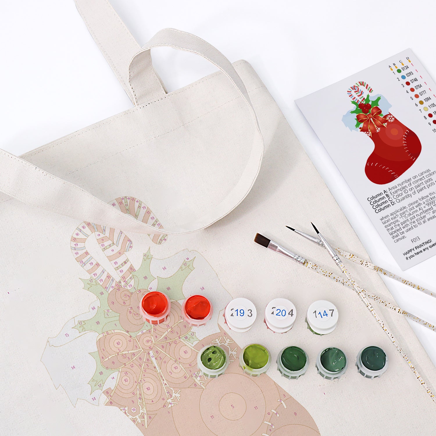 Festive Stocking Bag -  Paint by Numbers Kit for Adults -  Portrait By Numbers