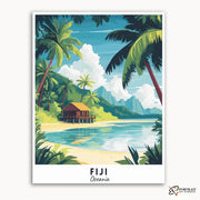 Fiji - Travel Poster -  Paint by Numbers Kit for Adults -  Portrait By Numbers