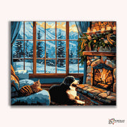 Fireside Christmas -  Paint by Numbers Kit for Adults -  Portrait By Numbers