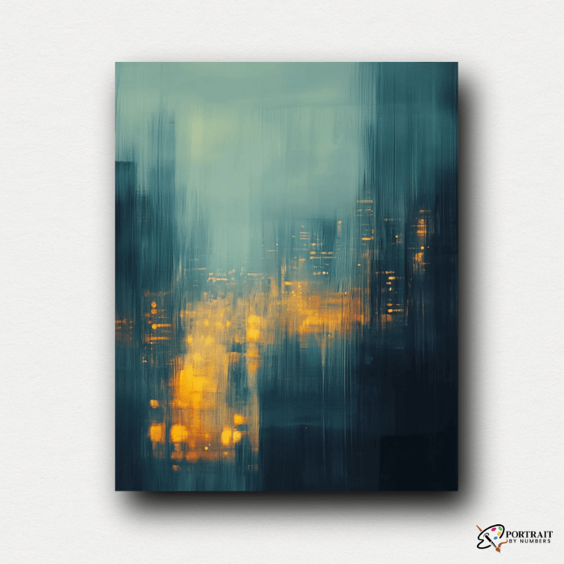 Flashing City Lights -  Paint by numbers -  Portrait By Numbers