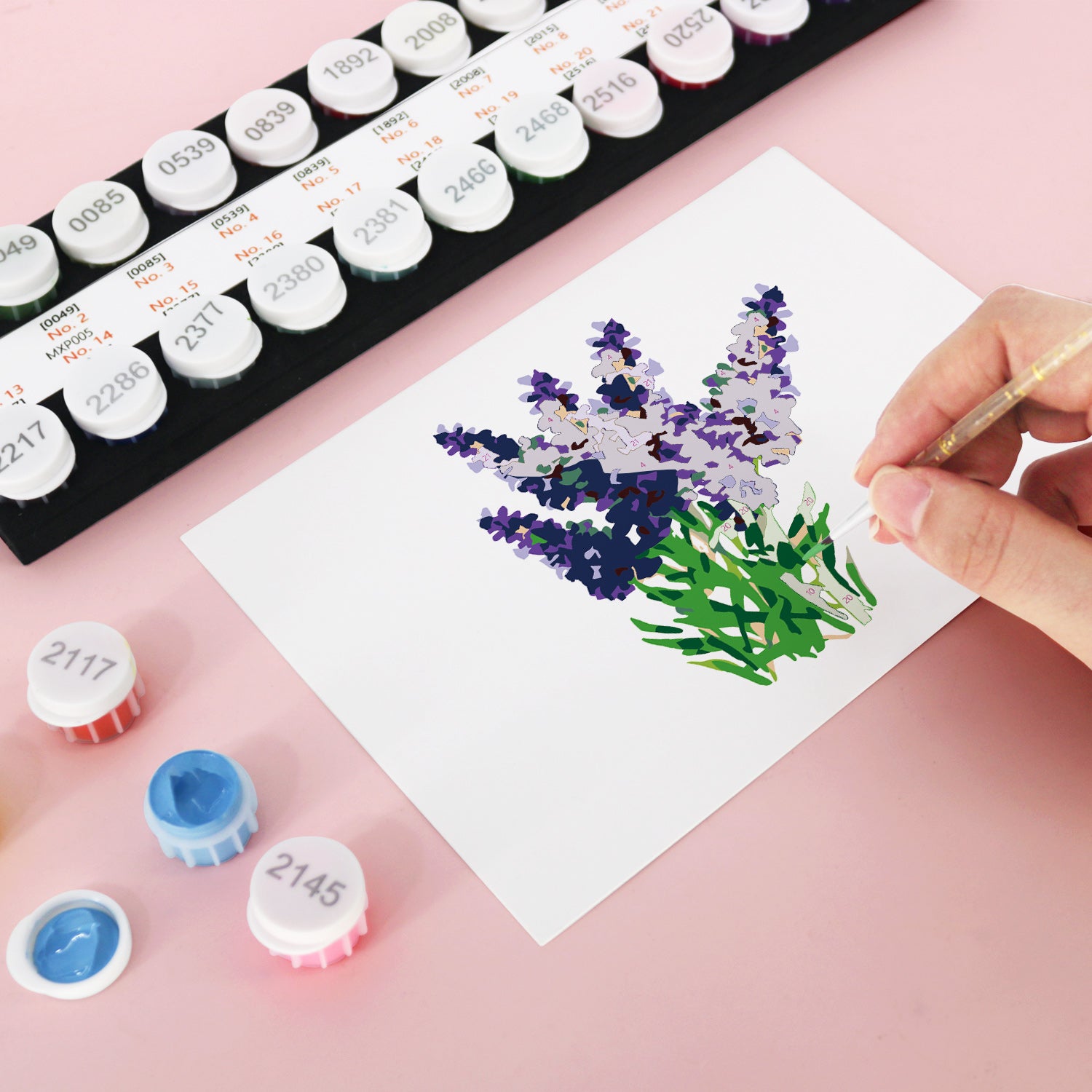 Floral Charm Poster Cards Set -  Paint by Numbers Kit for Adults -  Portrait By Numbers