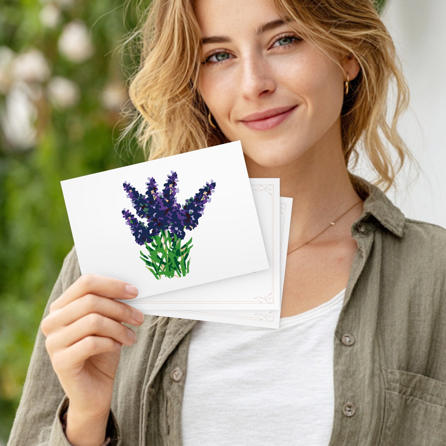 Floral Charm Poster Cards Set -  Paint by Numbers Kit for Adults -  Portrait By Numbers