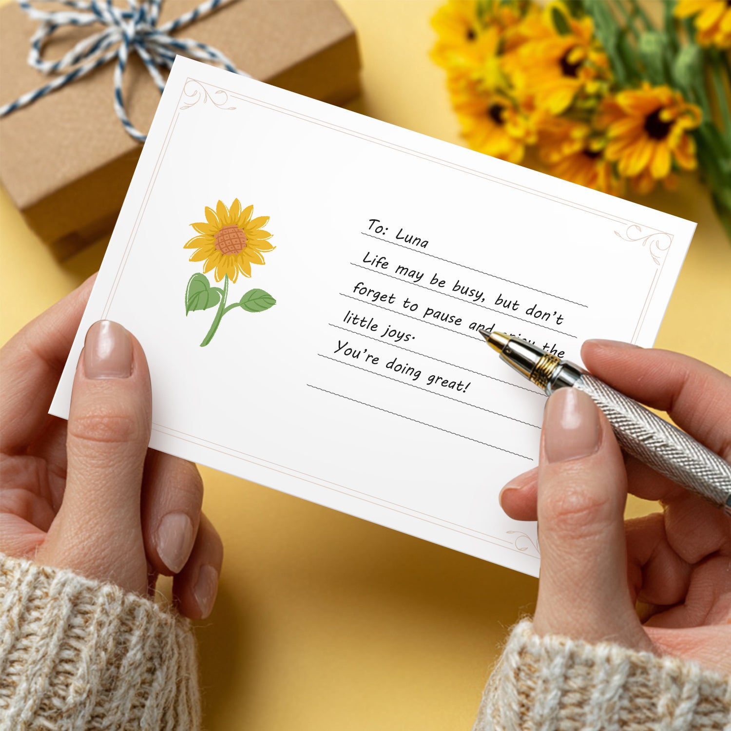 Floral Charm Poster Cards Set -  Paint by Numbers Kit for Adults -  Portrait By Numbers