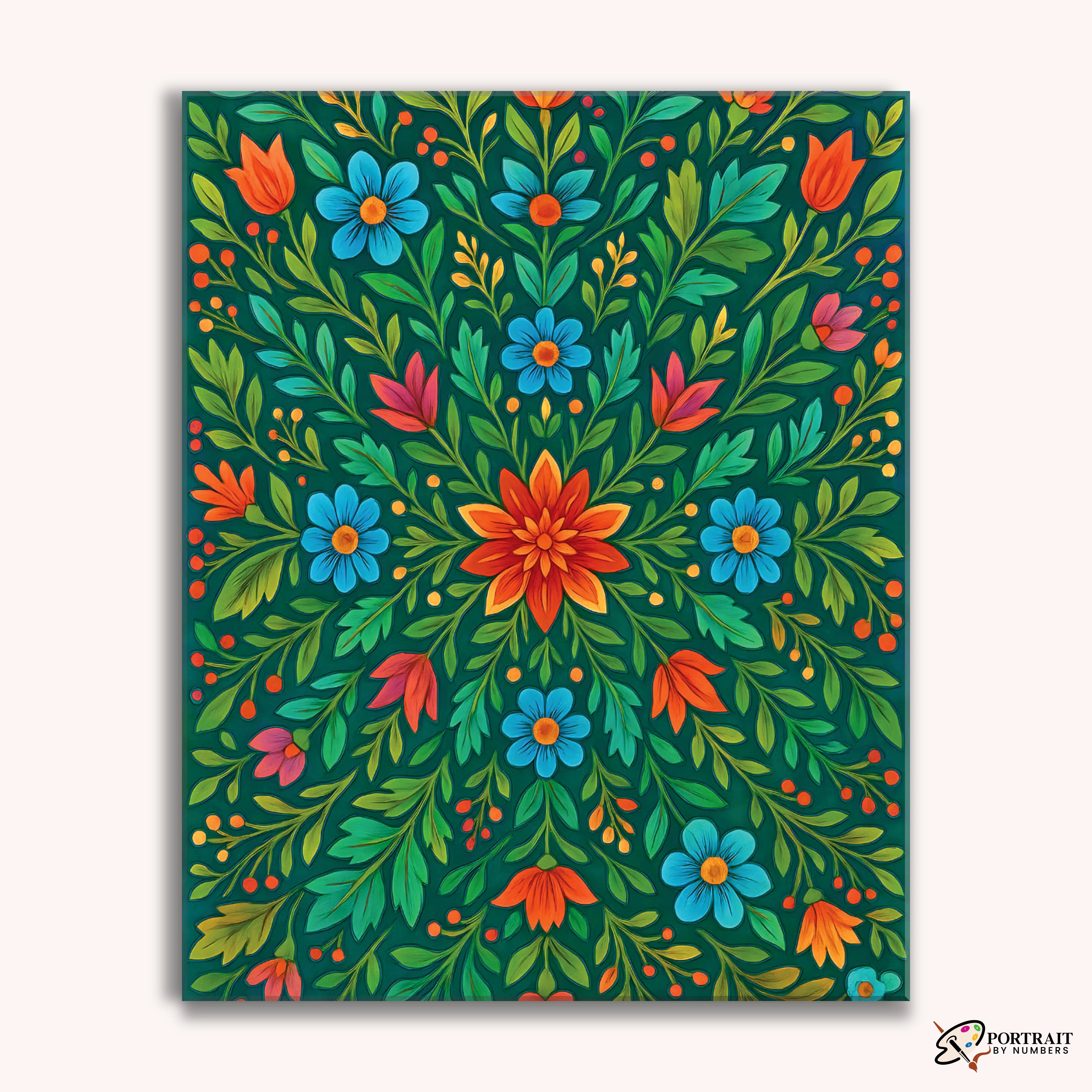 Floral Harmony (Mandala) -  Paint by Numbers Kit for Adults -  Portrait By Numbers