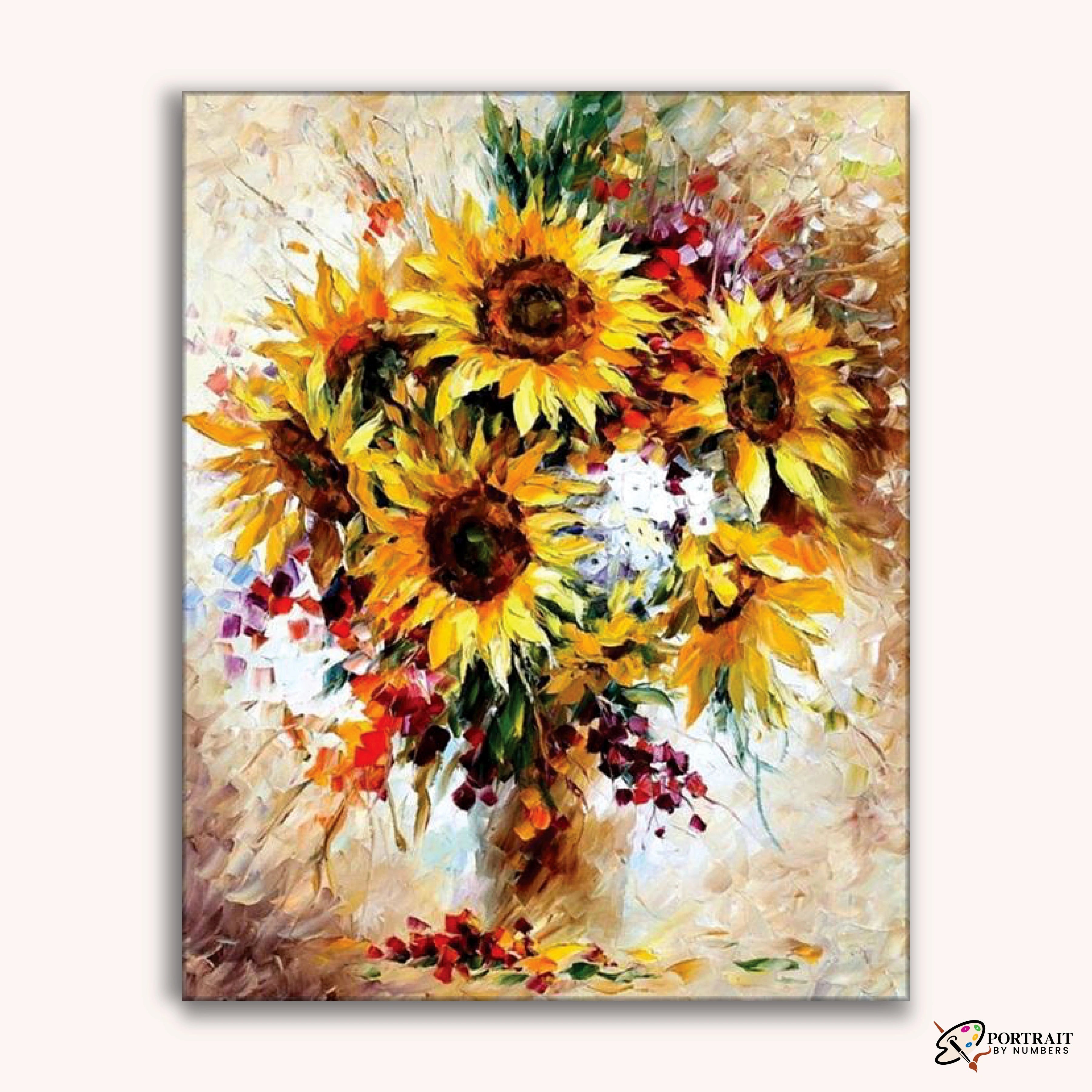 Floral Sunflowers -  Paint by Numbers Kit for Adults -  Portrait By Numbers