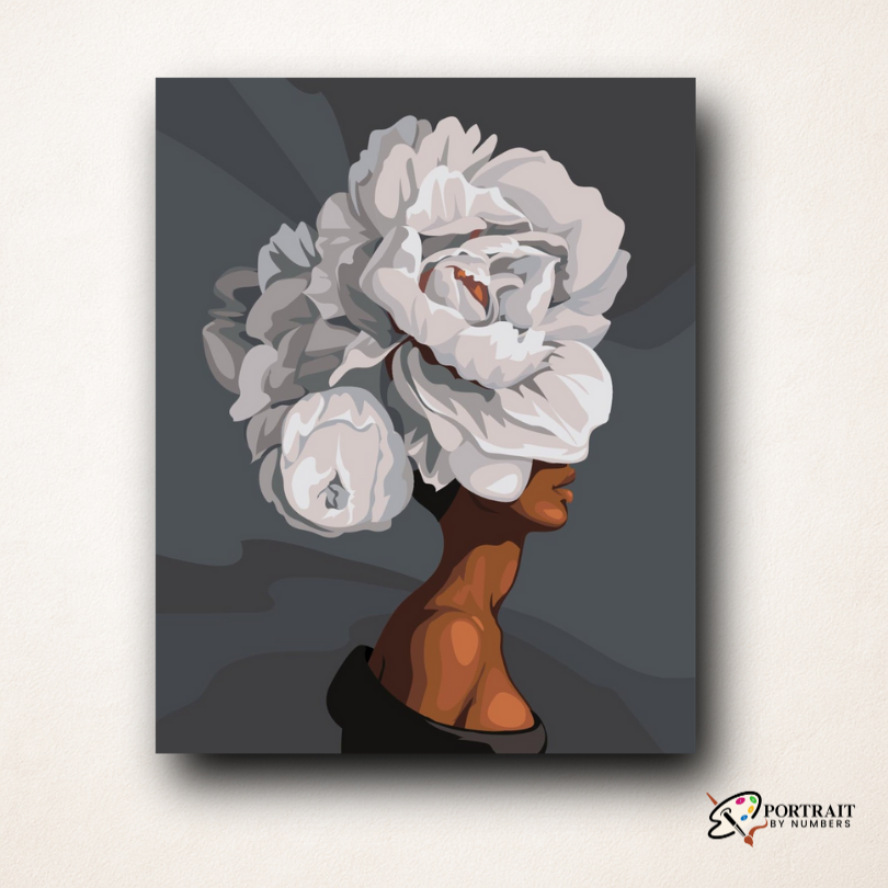 Floral Veil -  Paint by numbers -  Portrait By Numbers