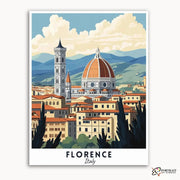 Florence Travel Poster -  Paint by Numbers Kit for Adults -  Portrait By Numbers