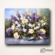 Flowers In The Glass Bowl -  Paint by Numbers Kit for Adults -  Portrait By Numbers
