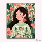 Forest Dream Girl -  Paint by Numbers Kit for Adults -  Portrait By Numbers