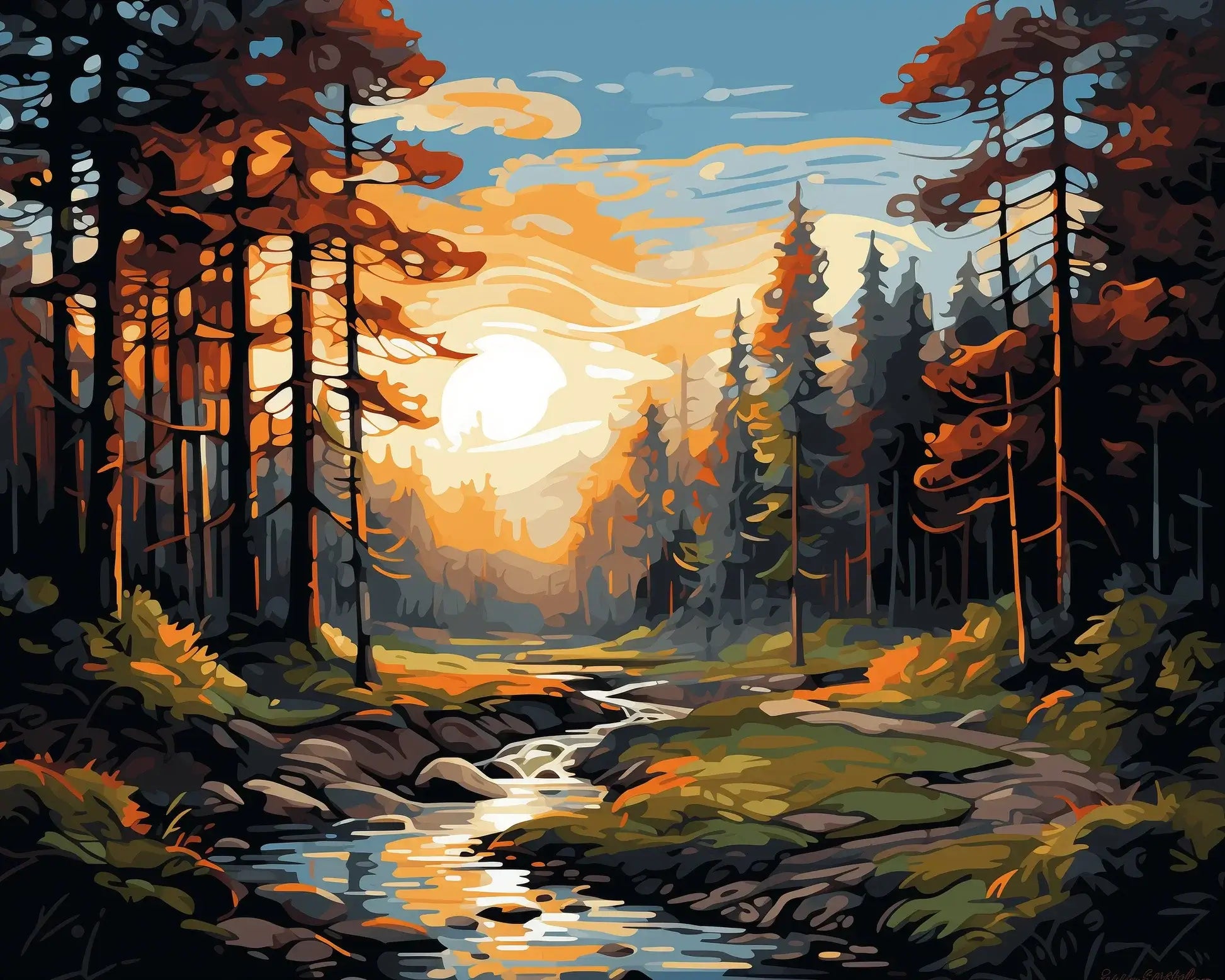 Forest Harmony -  Paint by numbers -  Portrait By Numbers