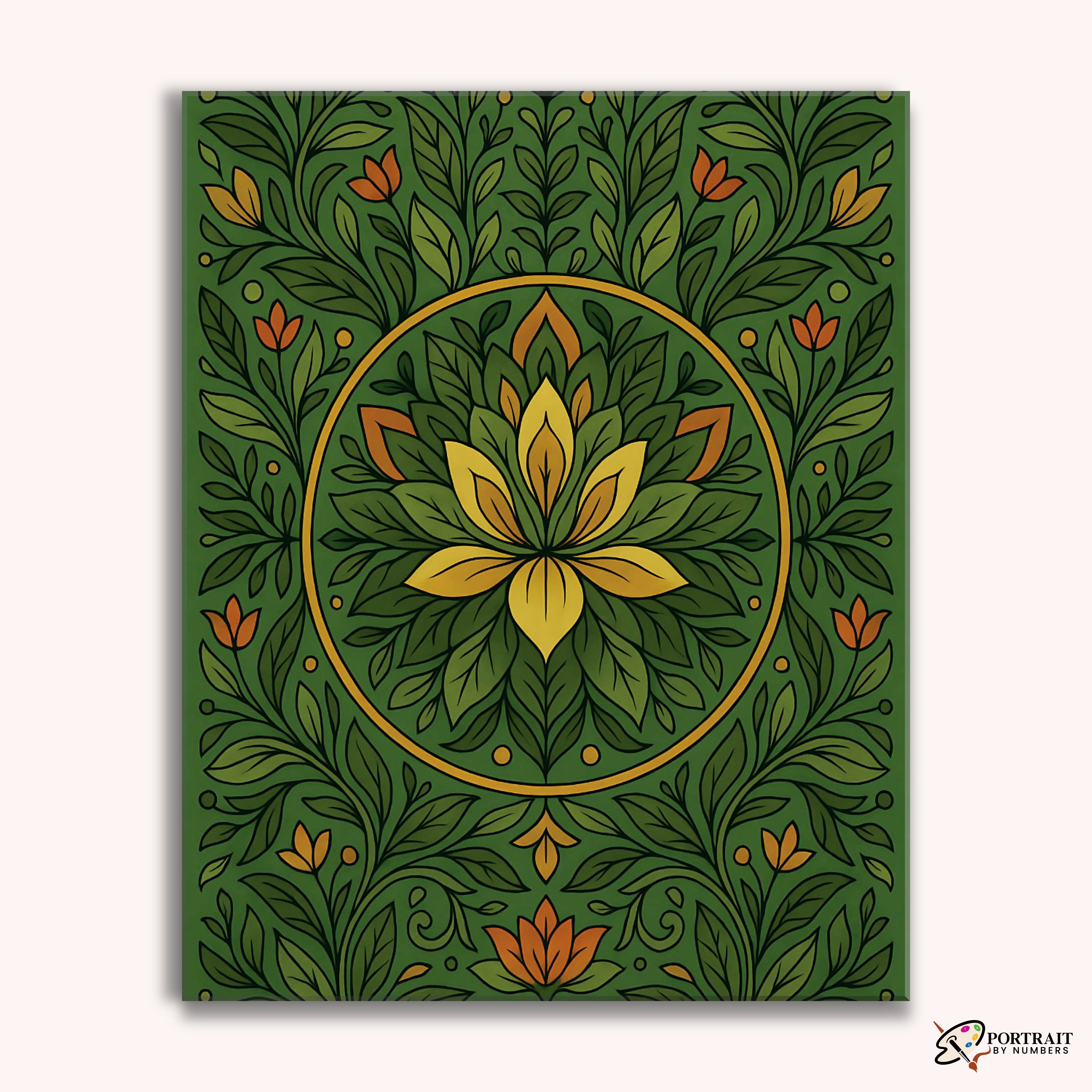 Forest Lotus (Mandala) -  Paint by Numbers Kit for Adults -  Portrait By Numbers
