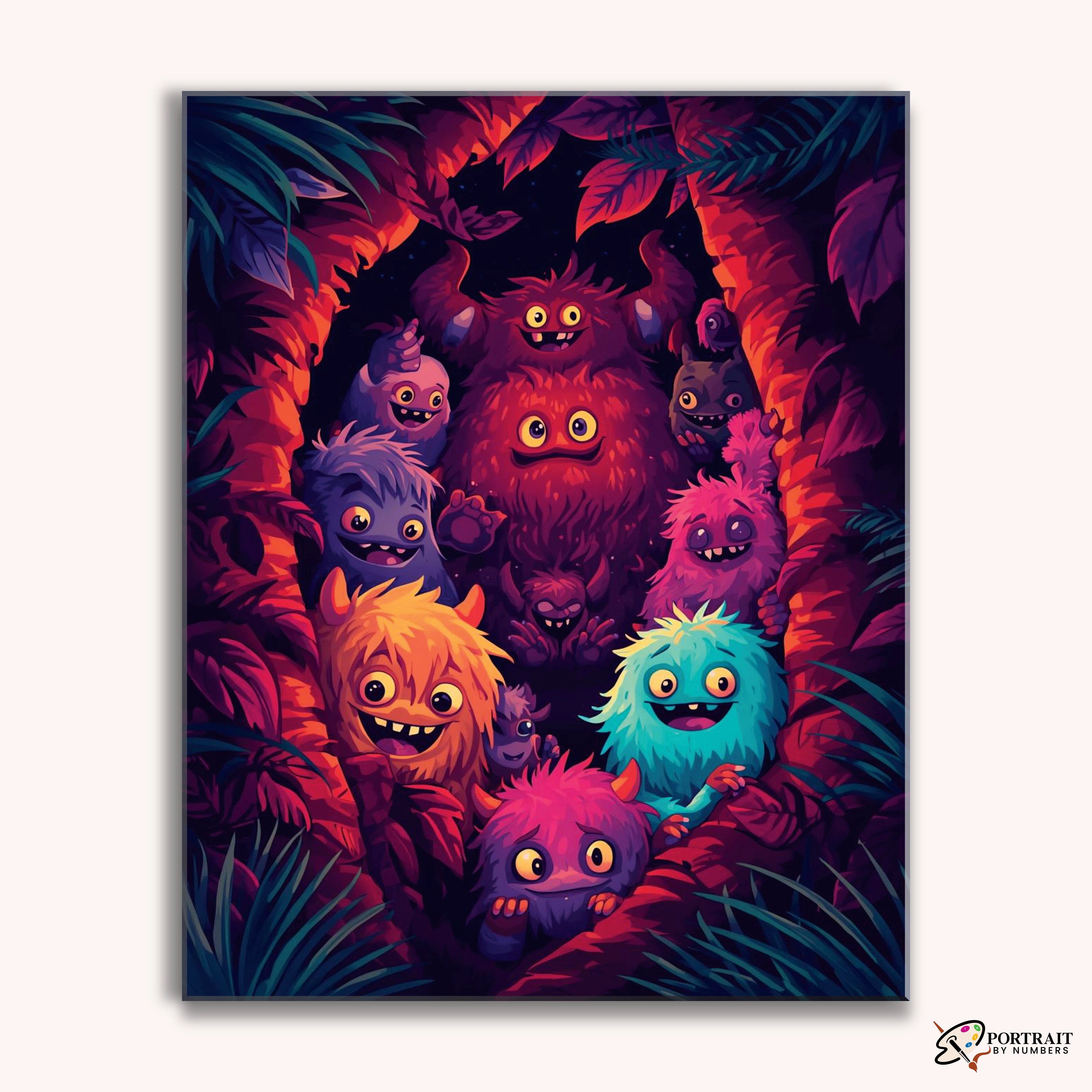 Forest Monsters -  Paint by Numbers Kit for Adults -  Portrait By Numbers