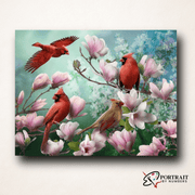 Four Beautiful Birds -  Paint by Numbers Kit for Adults -  Portrait By Numbers